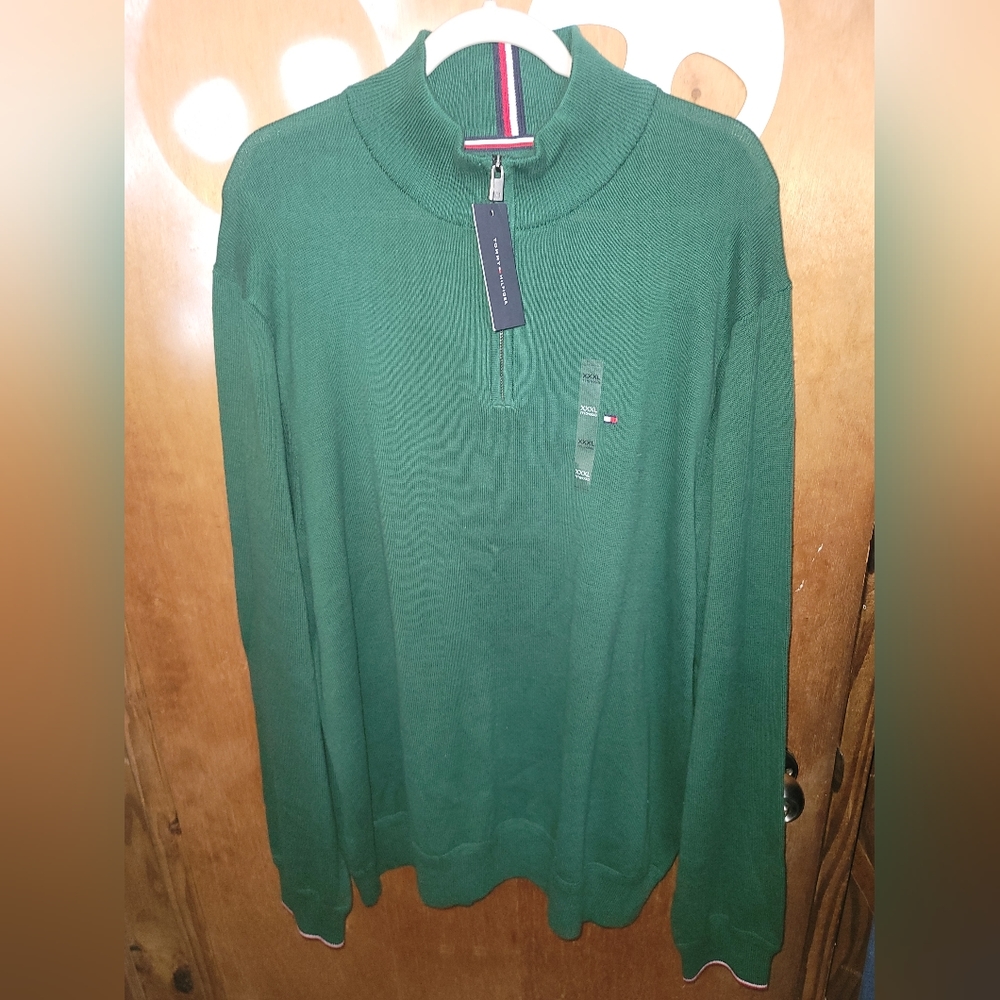 Tommy Hilfiger Half-Zip Sweater in green for Men